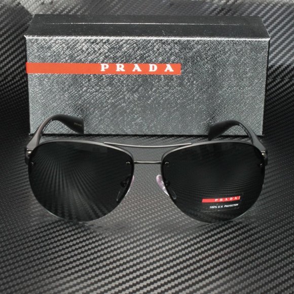 Prada Men's Black and Shiny Grey Sunglasses! - Picture 2 of 4